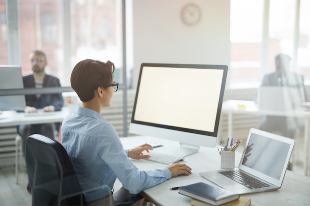 Young Businesswoman Using Computer