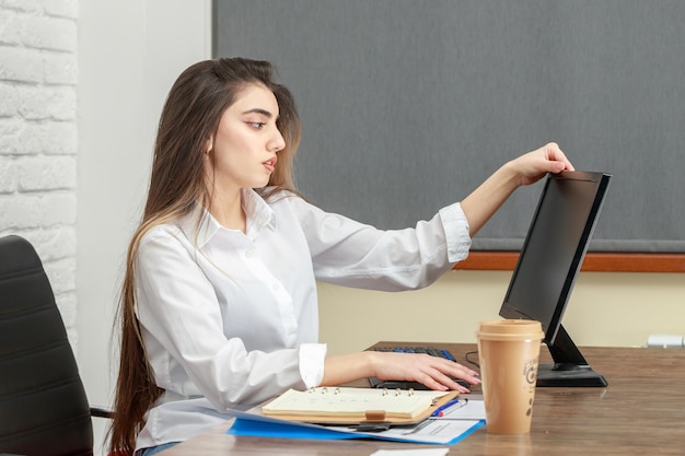 Young businesswoman working at the office