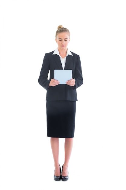 Young businesswoman working with her tablet