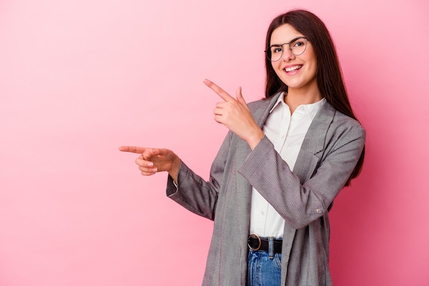 Young caucasian business woman isolated