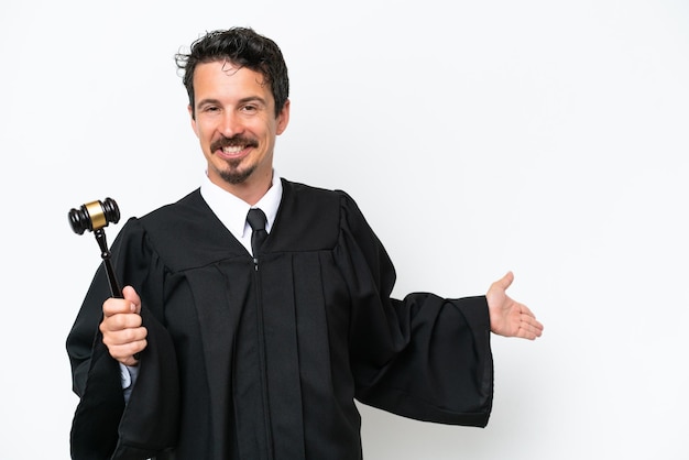 Photo young caucasian man over isolated background