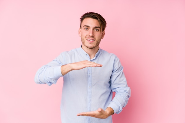 Young caucasian man posing