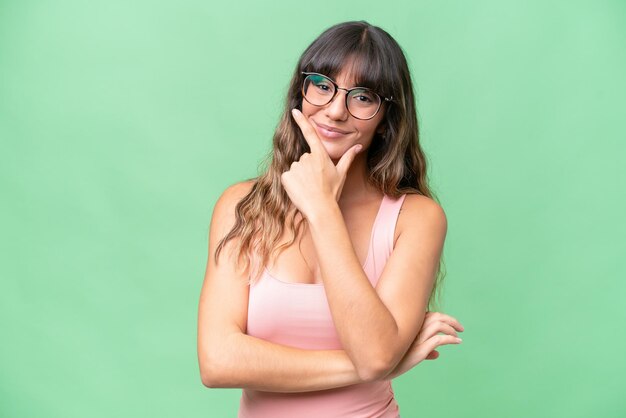 Young caucasian woman over isolated background happy and smiling