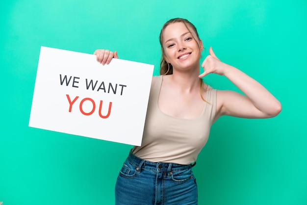 Young caucasian woman over isolated background