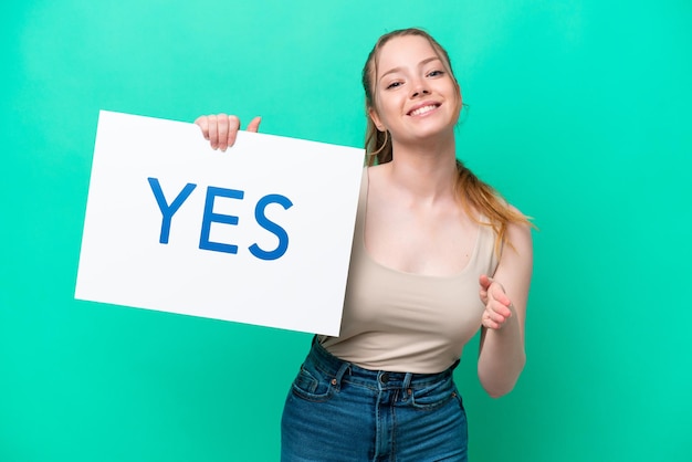 Young caucasian woman over isolated background