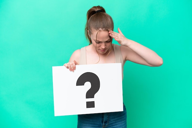 Young caucasian woman over isolated background