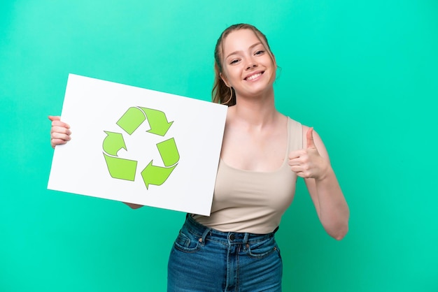 Young caucasian woman over isolated background