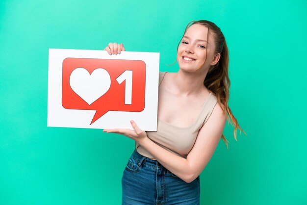 Young caucasian woman over isolated background