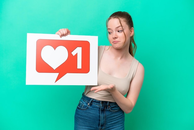 Young caucasian woman over isolated background