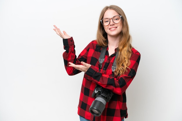 Young caucasian woman over isolated background