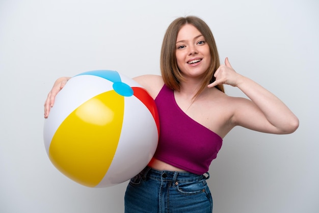 Young caucasian woman over isolated background