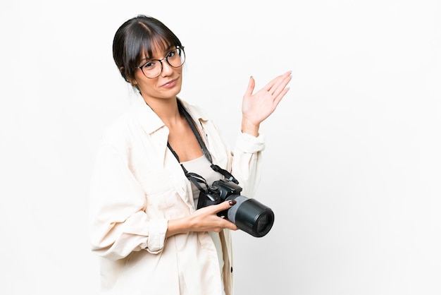 Young caucasian woman over isolated background