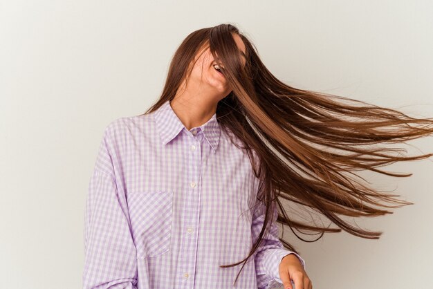 Young caucasian woman isolated on white background surprised and shocked.