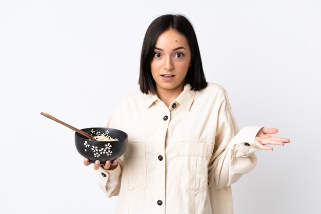 Young caucasian woman isolated