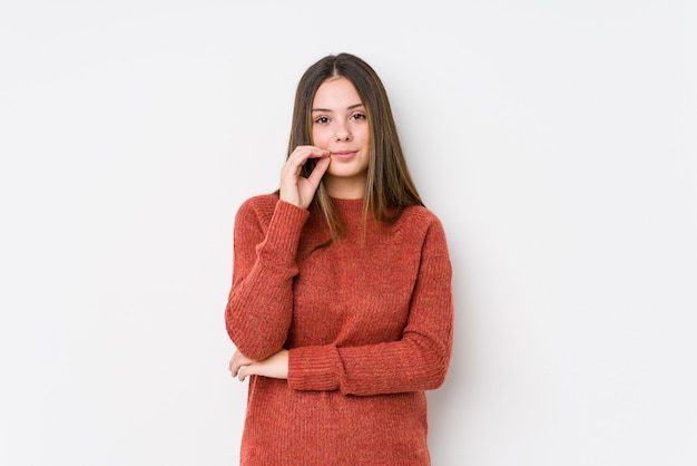 Young caucasian woman posing 