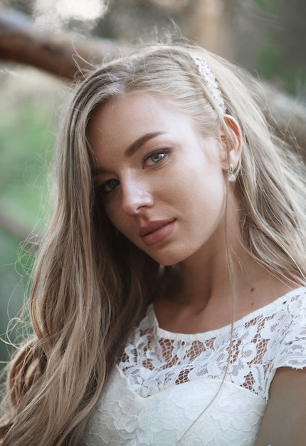 Young charming bride on wedding day