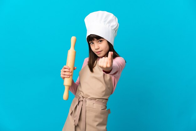 young chef over isolated background