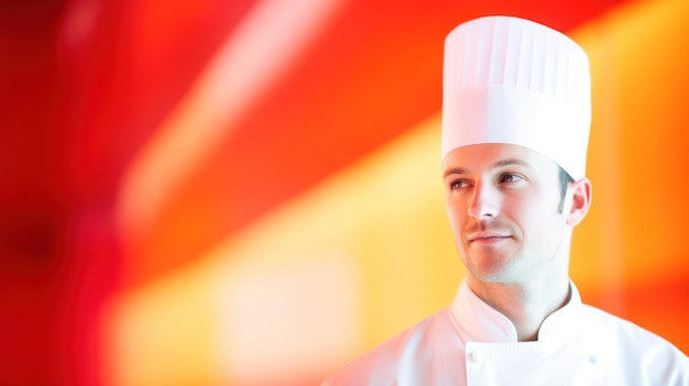 Young chef posing in a professional kitchen