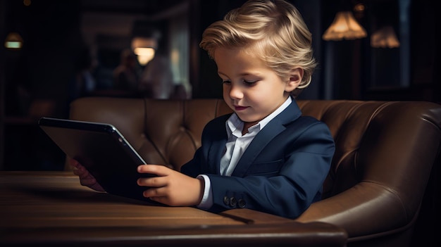 A young child confidently navigating a tablet with ease