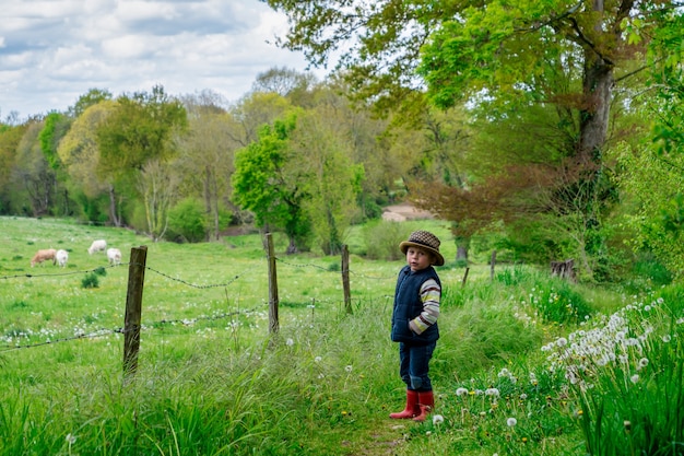 A Young child in nature