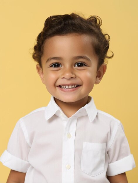 a young child wearing a white shirt and a white shirt