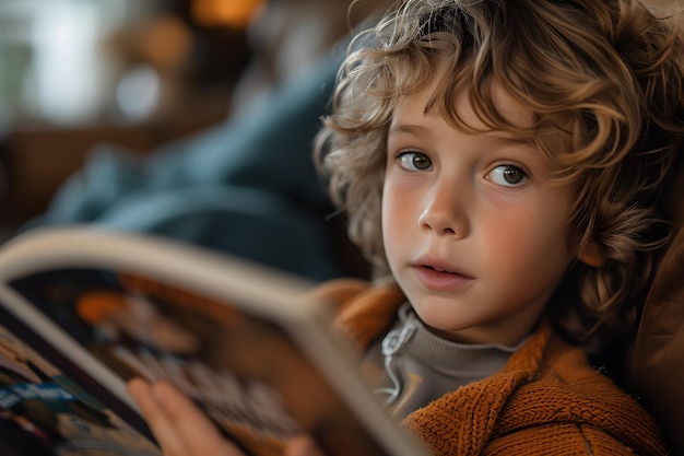 Young Children Engrossed in Reading Books