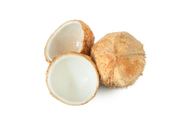 Young coconut isolated on white background.