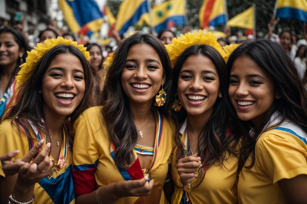 Young Colombia women holding Colombia flag Colombia independence day