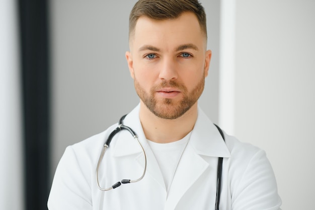 Young and confident male doctor portrait Successful doctor career concept