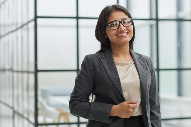 Young confident smiling business woman leader successful entrepreneur