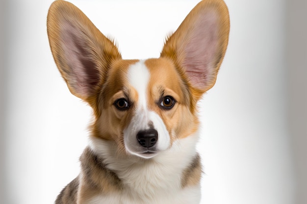 大きな耳を持つ若いコーギー