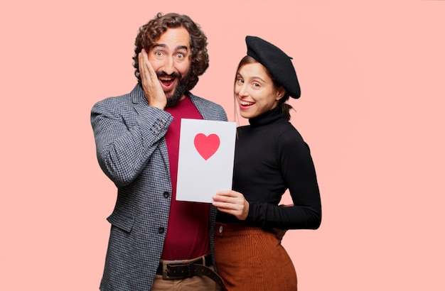 Photo young couple celebrating valentine's day. love concept