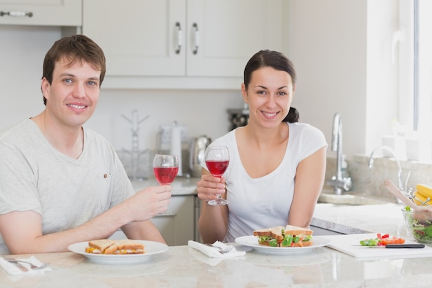 Young couple enjoying their meal