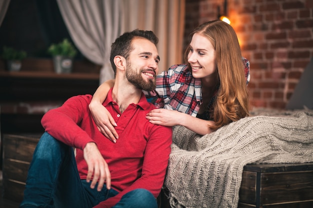 Young couple at home