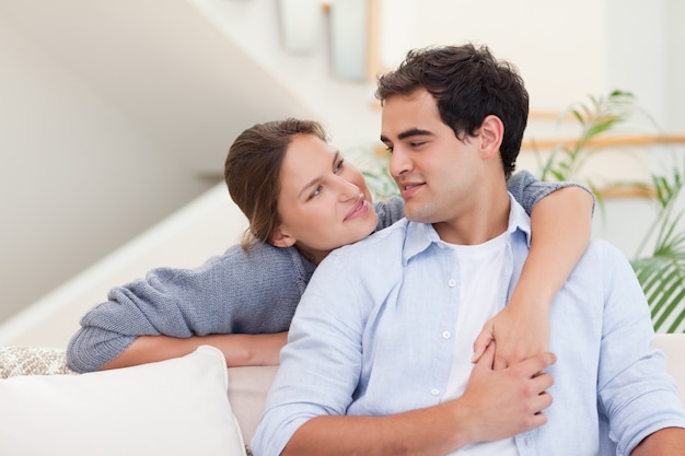 Young couple hugging