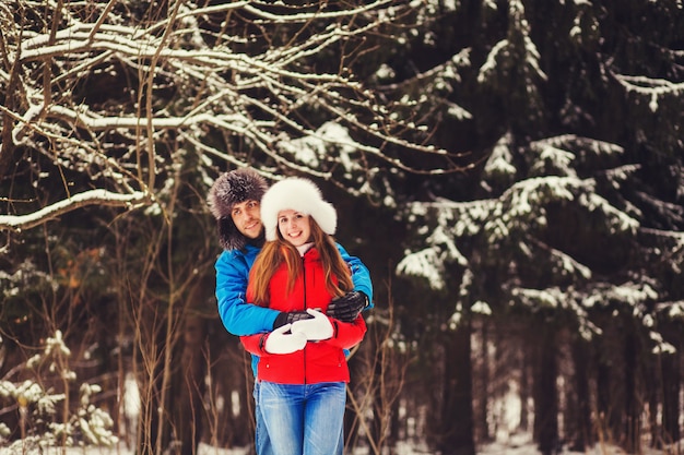 Young couple hugging