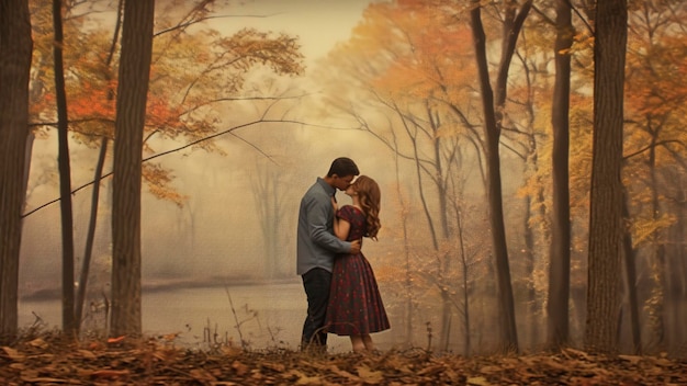Молодая пара целуется романтическая сцена романтическая молодая пара обнимается