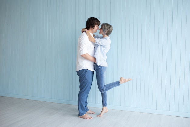 young couple kissing