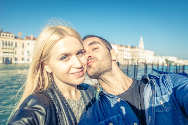 Young couple kissing