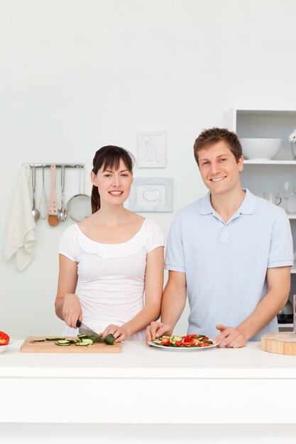 Young couple looking at the camera 