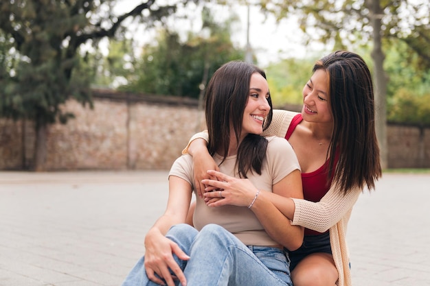 Young couple looking at each other with affection