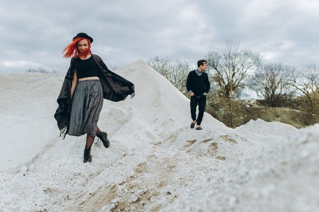 young couple in love in stone career