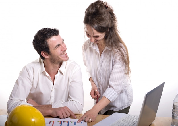 Young couple in the office