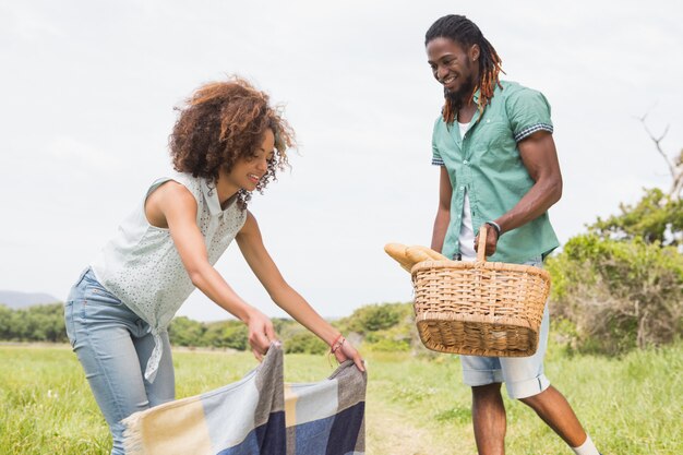 Young couple on a picnic