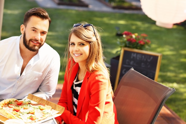 young couple in restaurant