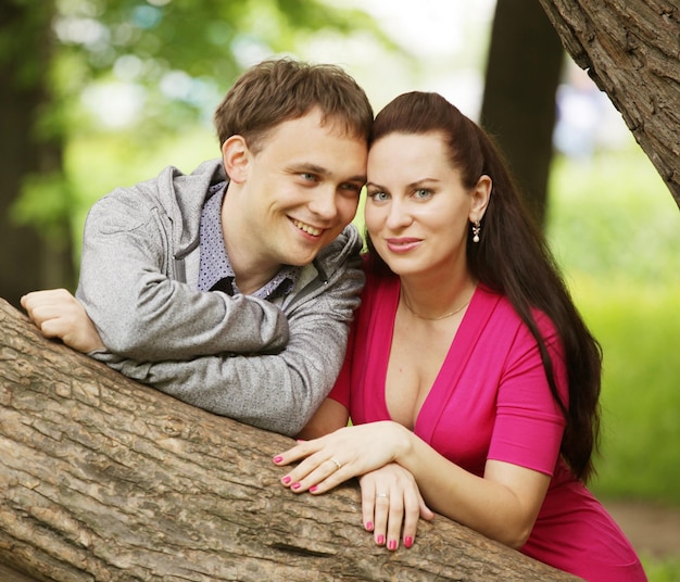 Young couple resting in the park