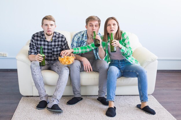 Young couple sitting on sofa