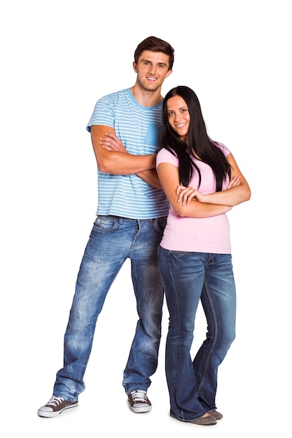 Young couple smiling at the camera