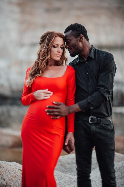 Young couple standing outdoors