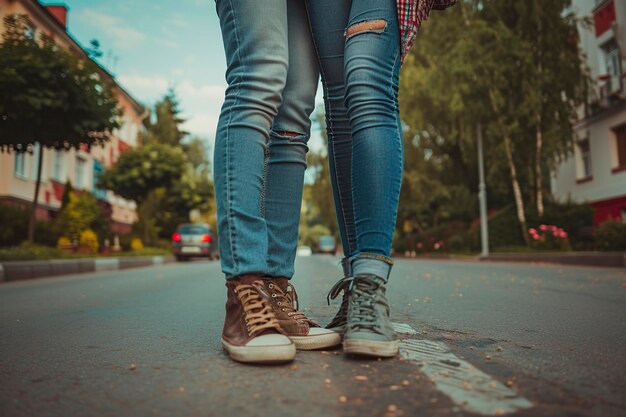 Young Couple Standing on the Street